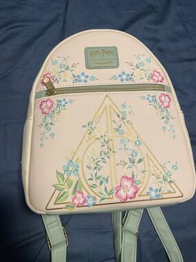 Loungefly Harry Potter Floral Deathly Hallows Mini Backpack